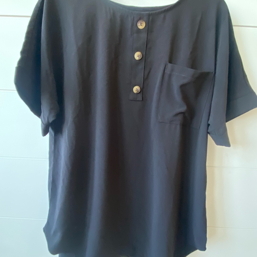 Black Button-Up Top